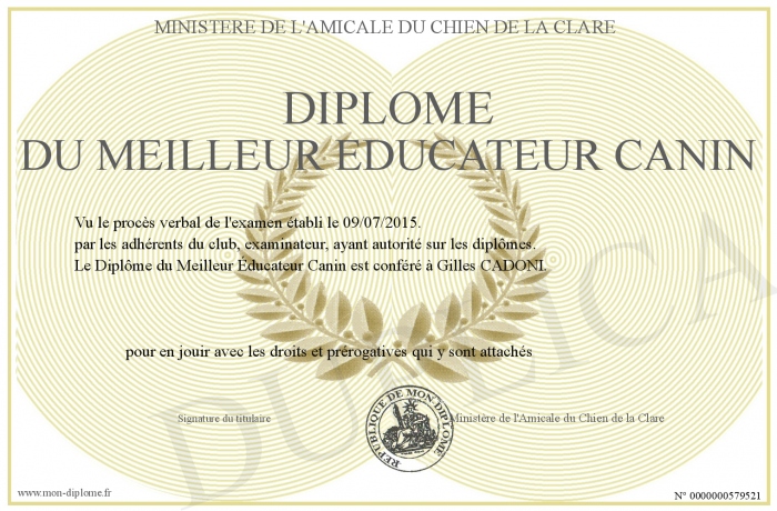 diplome educateur canin